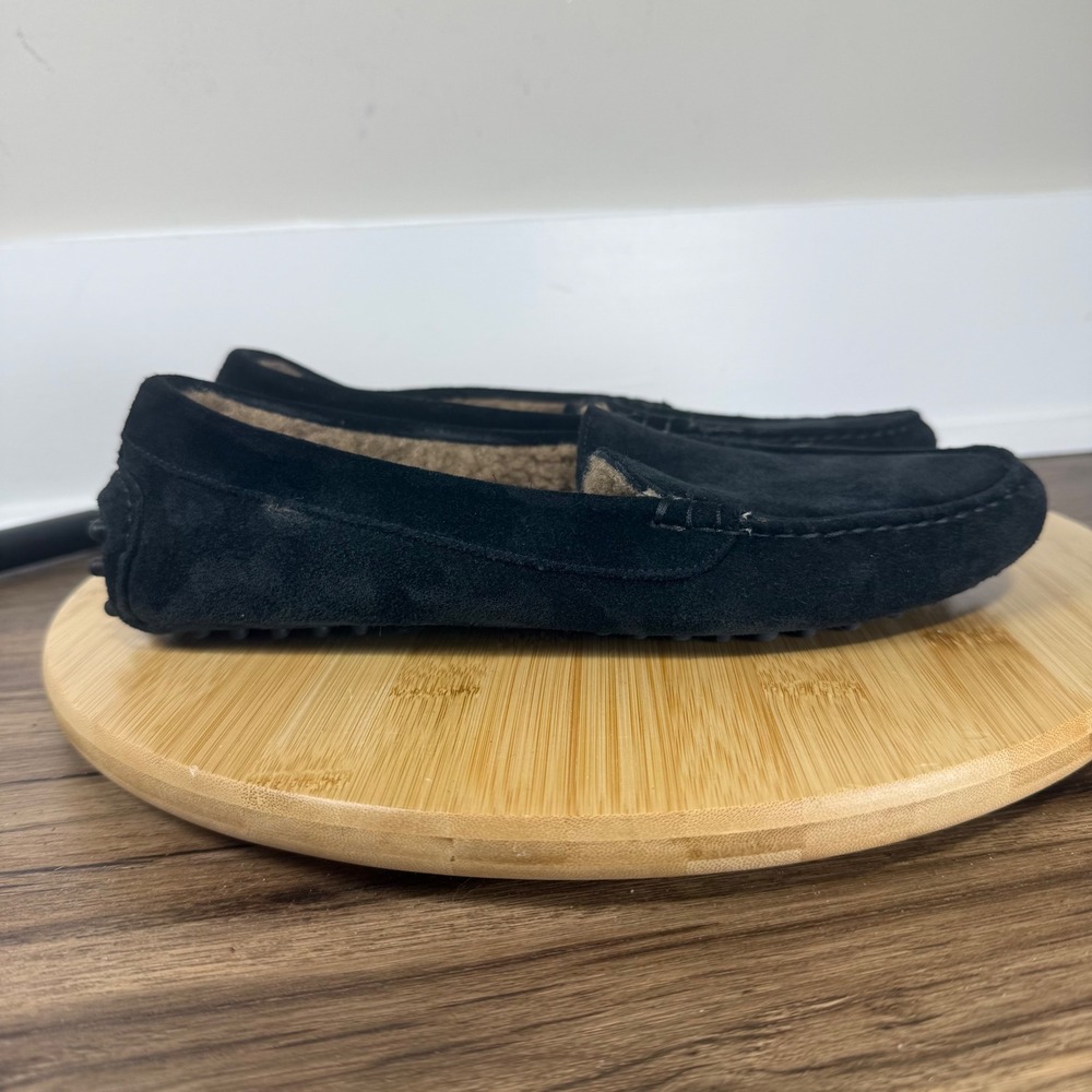 M.Gemi The Corso Shearling Suede Loafers Womens 40 Black Driving Shoes Quiet Lux